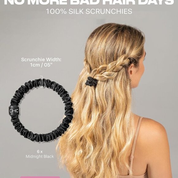 Silk Scrunchies 6 Pack Mulberry No-Slip Gentle Hold for All Hair Types